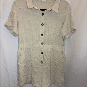 Altar’d State Cream Button-Up Romper